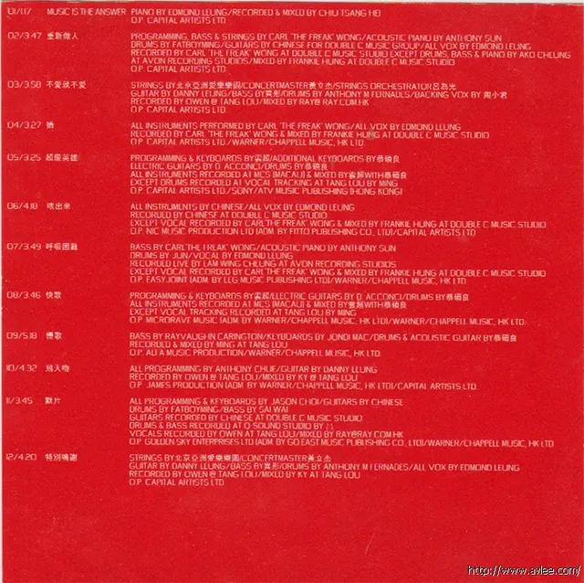 华语唱片30周年经典唱片集推荐01128 梁汉文 Music Is The Answer