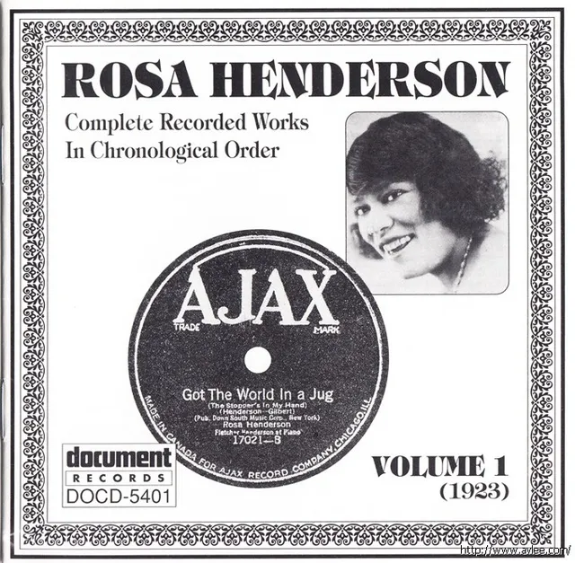JAZZCD推荐01126 Rosa Henderson Vol. 1 (1923)